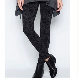 Joie Keena Printed Ponte Legging Tights Black Gray Design Women’s Size Medium